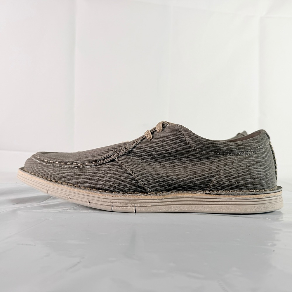 Clarks Men Forge Run Olive Canvas Moccasin Loafers‎ Shoes Size 10.5